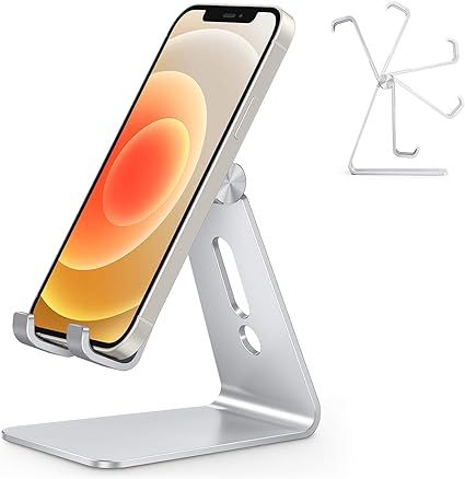 Amazon.com: Adjustable Cell Phone Stand, OMOTON Aluminum Desktop Cellphone Stand with Anti-Slip Base and Convenient Charging Port, Fits All Smart Phones, Silver : Cell Phones & Accessories Cellphone Stand, Cell Phone Stand, Smart Phones, Phone Stand, Phones Accessories, Cell Phones, Cell Phone Accessories, Cell Phone, Smartphone