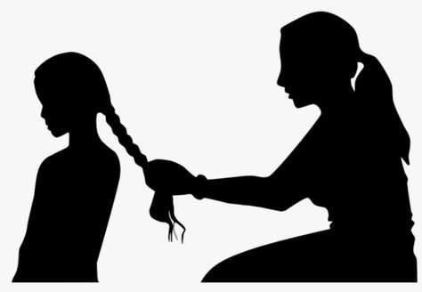 Hair Silhouette, Mom Silhouette, Mother And Her Daughter, My Father's Daughter, Baby Silhouette, Girl Silhouette, Hd Images, Png Download, Free Pictures