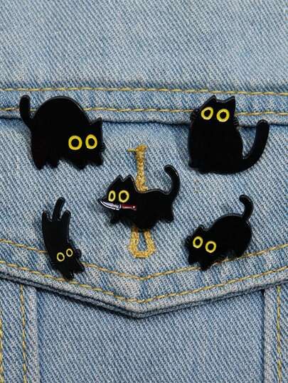 Cat Theme Gifts, Black Cats Funny, Cat Themed Accessories, Plants Display, Funny Clothing, Cat Power, Cat Enamel Pin, Backpack Gift, Bag Pins