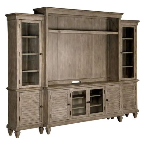 Wall Units Living Room Built Ins, Wall Units Living Room, Farmhouse Entertainment Center, Entertainment Center Wall Unit, Tv Stand For Sale, Wood Entertainment Center, Entertainment Wall Units, Bronze Pulls, Living Room Built Ins