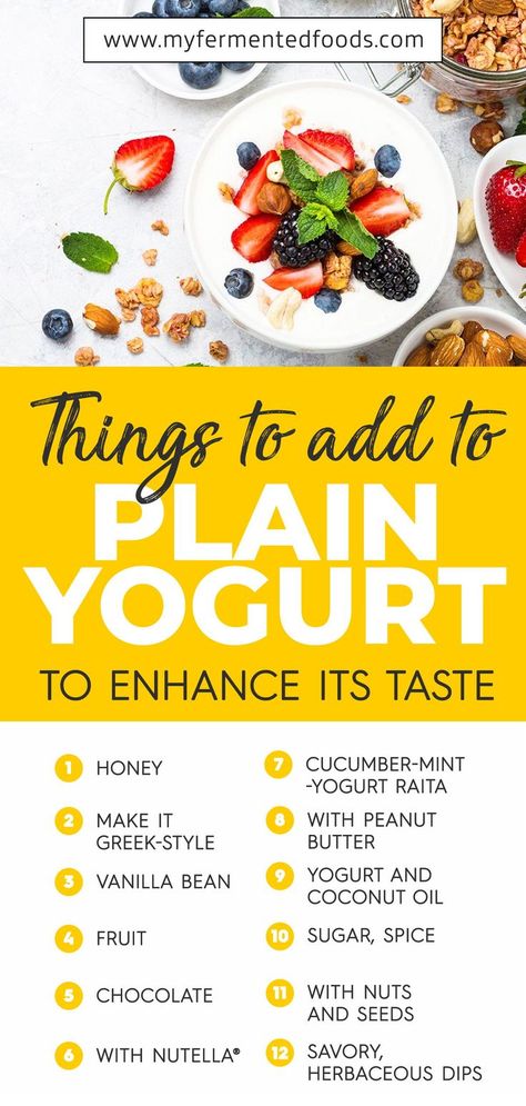 Flavored Yogurt, Make Greek Yogurt, Make Smoothies, Mint Yogurt, Workout Smoothies, Yogurt Flavors, Yogurt Maker, Probiotic Foods, Homemade Yogurt