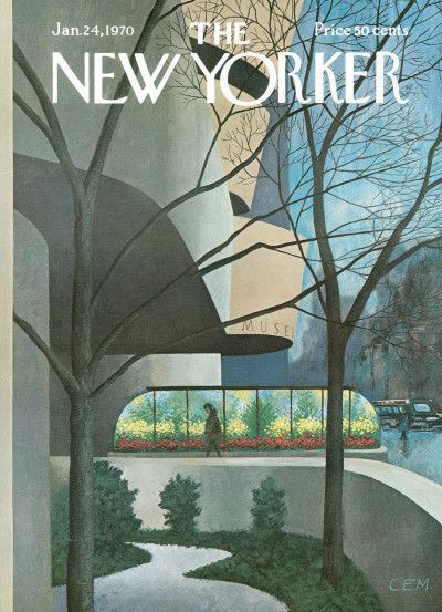 Charles E. Martin : Cover art for The New Yorker 2345 - 24 January 1970 New Yorker January, New Yorker Cover, The New Yorker Magazine, Vintage Cover, New Yorker Magazine, New Yorker Covers, Guggenheim Museum, Water Walls, Vintage Magazines