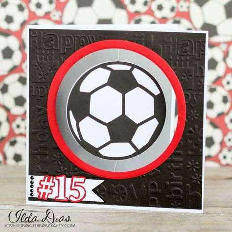 Soccer Birthday Cards, Baseball Card Shop, Harry Potter Birthday Cards, Spinner Cards, Teenage Birthday, Spinner Card, Soccer Cards, Soccer Birthday, Masculine Birthday Cards