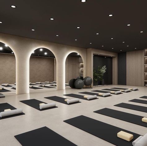 | Halcyon Studios - SoHo | One thing you will never hear a local say here is, “There are enough yoga studios in Tampa.” An ancient and… | Instagram High End Yoga Studio, Black And White Yoga Aesthetic, Modern Pilates Studio, Aesthetic Yoga Studio, Fitness Studio Design Ideas, Pilates Studio Aesthetic, Wellness Room At Home, Modern Yoga Studio, Yoga Room Ideas