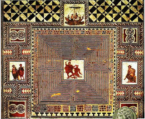 In Greek mythology, the Minotaur was a monstrous creature with the head of a bull on a man’s body. Description from mitchtestone.blogspot.com. I searched for this on bing.com/images Ancient Mosaic, Kunsthistorisches Museum Wien, Labyrinth Design, Google Art Project, The Minotaur, Roman Mosaic, Roman Art, Topiaries, Mosaic Flooring