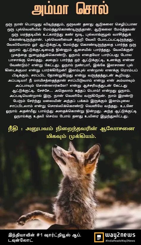 One Minute Story In Tamil, Motivational Stories In Tamil, Tamil Story, Stories With Moral Lessons, Motivational Short Stories, Tamil Stories, Short Moral Stories, Quotes Tamil, Inspirational Short Stories