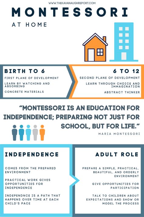 Starting A Montessori School, How To Start Montessori At Home, Home School Montessori, Montessori Home School, Starting Montessori At Home, At Home Montessori Classroom, Montessori At Home Preschool, Montessori Infographic, Montessori Childcare