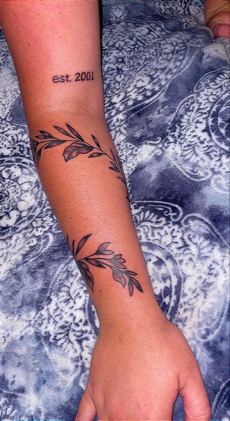 Forearm Tattoos Black Woman, Ankle Wrap Tattoo For Women, Vine Forearm Tattoo, Forearm Tats For Women, Tattoo Forearm Women, Earthy Tattoos, Around Arm Tattoo, Stomach Tattoos Women, Vine Tattoo