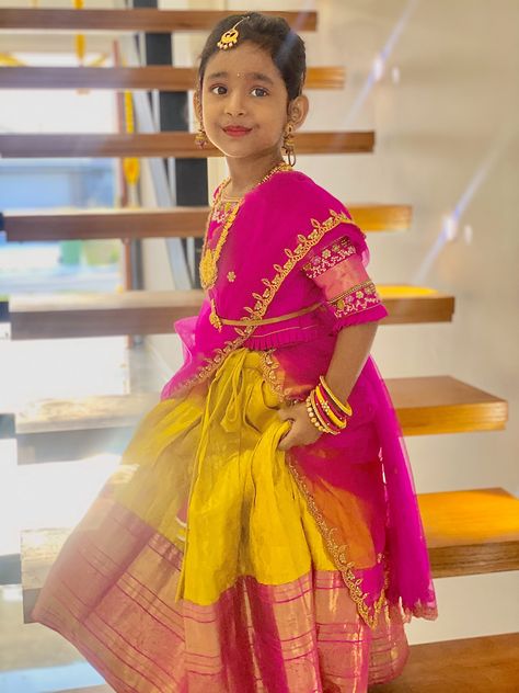 Kids half saree# pattu lehenga #langa voni# Saree Pattu, Pattu Lehenga, Langa Voni, Saree Trends, Indian Dress, Half Saree, Indian Dresses, Lehenga, Saree