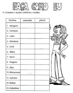 ATIVIDADES E DESENHOS: SINGULAR PLURAL EXERCÍCIOS ATIVIDADES 3° 4° 5° ANOS PARA IMPRIMIR Plural E Singular, Online Homeschool Curriculum, Singular Plural, Science Textbook, Free Online Learning, Online Homeschool, Singular And Plural, Work Images, Science Units