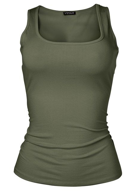 Alternate view Square Neck Tank Top Square Neck Tank Top, Vintage Tank Top, Green Tank, Cuffed Shorts, Online Fashion Stores, Dream Clothes, Latest Fashion For Women, Shapewear, Cotton Spandex