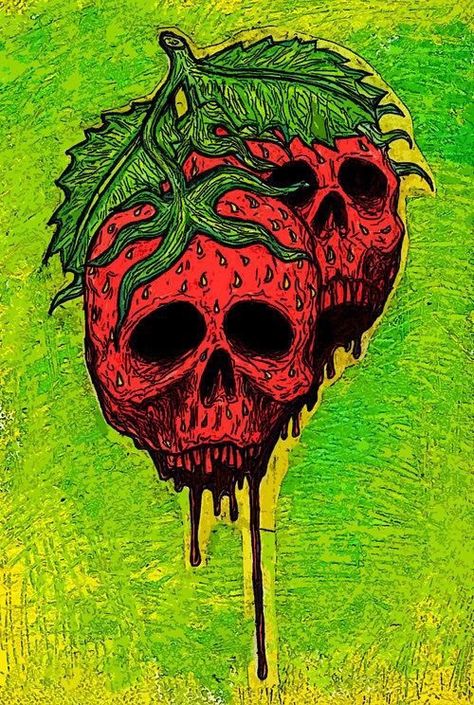 Skull Trippy, Skull Fruit, Gothic Drawings, Badass Drawings, Badass Skulls, Image Halloween, Horror Vintage, Skeleton Illustration, Skull Illustration