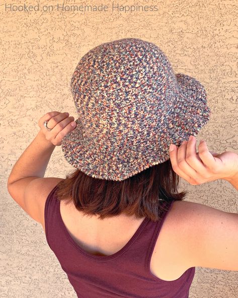 August Sun Hat Crochet Pattern (CAL for a Cause) | Hooked on Homemade Happiness Sun Hat Crochet Pattern, Sun Hat Crochet, Crochet Hats Free Pattern Ladies, Caps Ideas, Crochet Lanyard, Crochet Adult Hat, Reverse Single Crochet, Crochet Bonnet, Crochet Sun