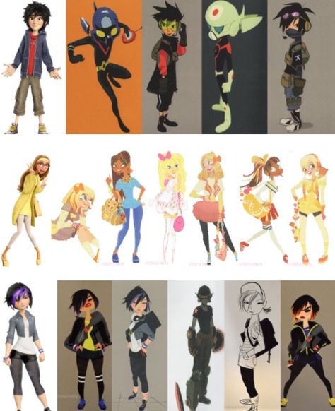 BIG HERO 6 CONCEPT ART I CANT EVEN Big Hero 6 Yama, Pixar Character Concept Art, Bh6 Concept Art, Big Hero Six Character Design, Big Hero Six Concept Art, Disney Character Concept Art, Big Hero Six Characters, Big Hero 6 Character Design, The Incredibles Concept Art