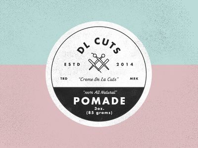 DL Cuts Pomade #1 Badge Round Label Design, Design Kemasan, Copenhagen Snuff, Typography Design Inspiration, Creative Advertising Photography, Stationary Branding, Circle Labels, Unique Logo Design, Round Labels