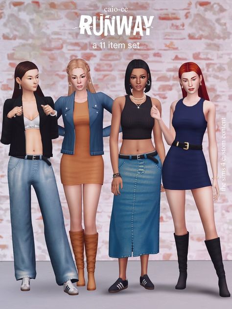 Runway: A 11 items set | Patreon Clothing Palette, Ts4 Clothes, Sims 4 Mm Cc, Tumblr Sims 4, Sims 4 Cc Folder, Sims 4 Gameplay, Sims 4 Teen, Sims 4 Dresses, Sims 4 Characters