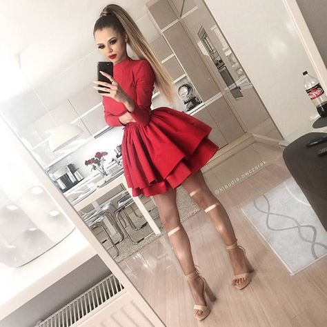 Baddie Dresses, Backless Homecoming Dresses, Stunning Prom Dresses, Dress With Pleats, Mini Dress White, White Heels, Red Mini Dress, Homecoming Dress, Classy Dress