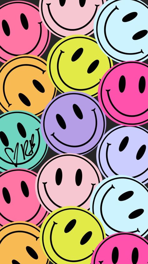 Smile Wallpaper, Iphone Wallpaper Pattern, Patterns Wallpaper, Wallpaper Iphone Wallpaper, Hippie Wallpaper, Cartoon Wallpaper Iphone, Preppy Wallpaper, Cute Patterns, Smiley Faces