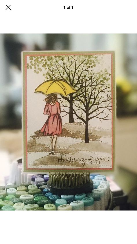 Sheltering Tree Stamp Set, Umbrella Cards, Tree Stamp, Spring Cards, Tree Cards, Stamping Up Cards, Get Well Cards, Fall Cards, Pretty Cards