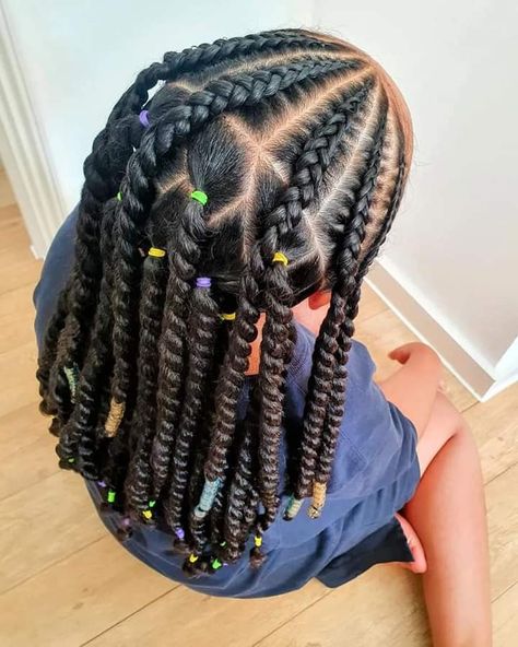 Twist With Color, Front Cornrows, Kids Braids Hairstyles, Daughter Hairstyles, Lil Girl Hairstyles, Kids Curly Hairstyles, Kids Braids, Hairstyles Cute, Kid Braid Styles