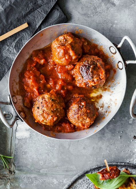 Meatballs And Sauce, Romesco Sauce, Best Meatballs, Meatball Recipes, Beef Dishes, Meat Dishes, Marinara, Williams Sonoma, A Bowl