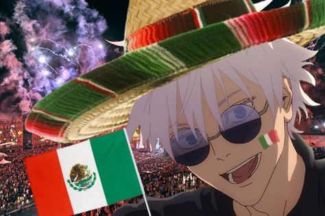 México Anime Mexico, Spanish Flags, Mexican Flags, Gojo Satoru, Dia De Muertos, Otaku Anime, Jujutsu Kaisen, Anime Memes, Jujutsu