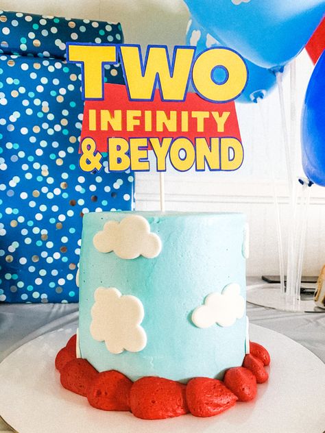 #toystory “twoinfinityandbeyond #twoyearsold #secondbirthday #clouds #blue #red #toystorycake #birthdaycake Two Infinity And Beyond Birthday, Buzz Lightyear Birthday Party, Beyond Birthday, Toy Story Birthday Cake, Buzz Lightyear Birthday, Mount Carmel, Story Birthday, Toy Story Birthday, Second Birthday