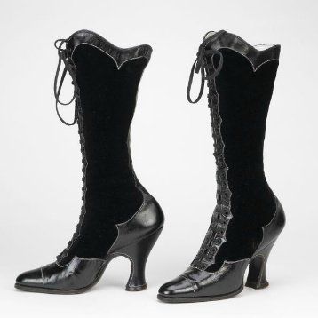 Ephemeral Elegance (@drapedinhistory) | Twitter  leather and velvet boots Antique Shoes, Bata Shoes, Victorian Shoes, Victorian Boots, Mode Shoes, Dr Shoes, Velvet Boots, Old Shoes, Victorian Clothing