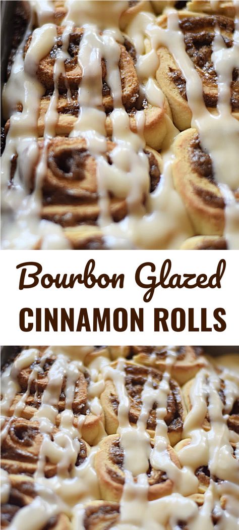 Bourbon Glazed Cinnamon Rolls - My Pretty Brown Eats Bourbon Cinnamon Rolls, Glazed Cinnamon Rolls, Homemade Cinnamon Rolls Recipe, Cinnamon Roll Glaze, The Best Cinnamon Rolls, Cinnamon Roll Icing, Cinnamon Bun Recipe, Rolls Homemade, Cinnamon Roll Recipe Homemade