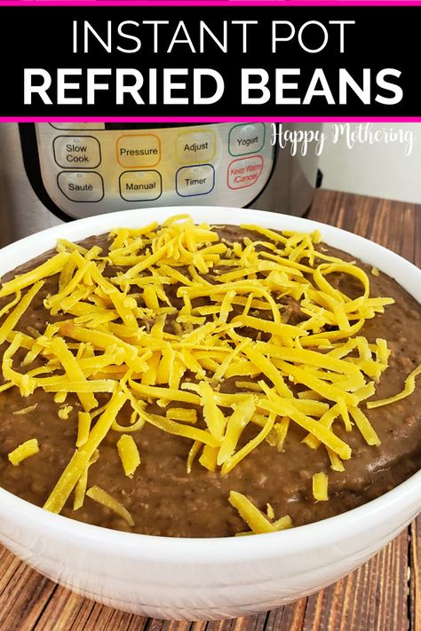 Learn how to make the best Instant Pot Refried Beans in this easy pressure cooker side dish recipe. Our no soak method results in amazing restaurant style refried beans. Make with bacon grease or lard for the most flavor. Serve them on the side with Spanish Rice when you make our Instant Pot Carne Asada, Authentic Chicken Enchiladas or Homemade Tamales! Lots of tips Y tricks for using your pressure cooker to make this delicious Mexican side dish! #refriedbeans #instantpot #mexicanfood #sidedish Instant Pot Refried Beans Recipe, Instant Pot Refried Beans, Homemade Refried Beans, Refried Beans Recipe, Thanksgiving Side Dishes Easy, Instant Pot Dinner Recipes, Trending Recipes, Instapot Recipes, Instant Pot Pressure Cooker