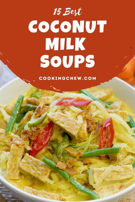 Leftover Coconut Milk, Coconut Milk Soups, Soups With Coconut Milk, Coconut Milk Soup Recipes, Soup With Coconut Milk, Spicy Thai Soup, Rice Cake Soup, Coconut Soup Recipes, Cream Based Soups