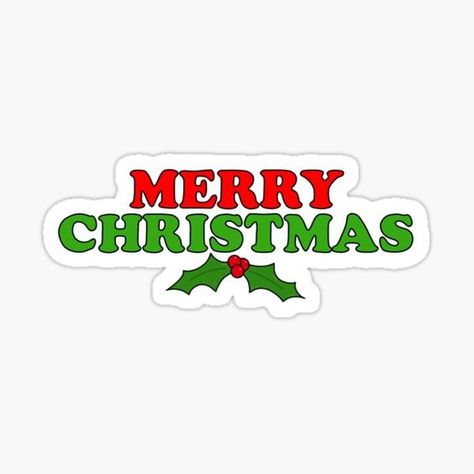 "Merry Christmas" Sticker for Sale by kierawd Merry Christmas Topper Printable, Merry Christmas Topper Free Printable, Merry Christmas Stickers Printable, Marry Christmas Design, Xmas Photobooth, Merry Christmas Topper, Merry Christmas Lettering Design, Merry Christmas Aesthetic, Merry Christmas Template