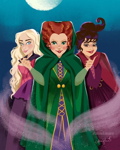 Hocus Pocus Fanart, Hocus Pocus Fan Art, Hocus Pocus Art, Hermanas Sanderson, Hocus Pocus Witches, Hocus Pocus 2, Daveed Diggs, Disney Pixar Characters, Spooky Mama