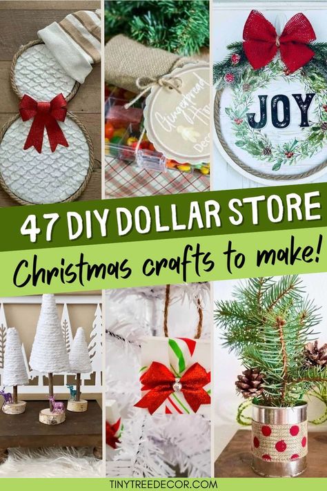 easy diy christmas crafts, ornaments, decor with dollar store materials Crafts To Gift, Diy Christmas Crafts To Sell, Dollar Store Christmas Diy, Craft Ideas Easy, Dollar Store Diy Decorations, Christmas Crafts To Make And Sell, Christmas Party Crafts, Diy Christmas Decorations For Home, Christmas Crafts Diy Projects