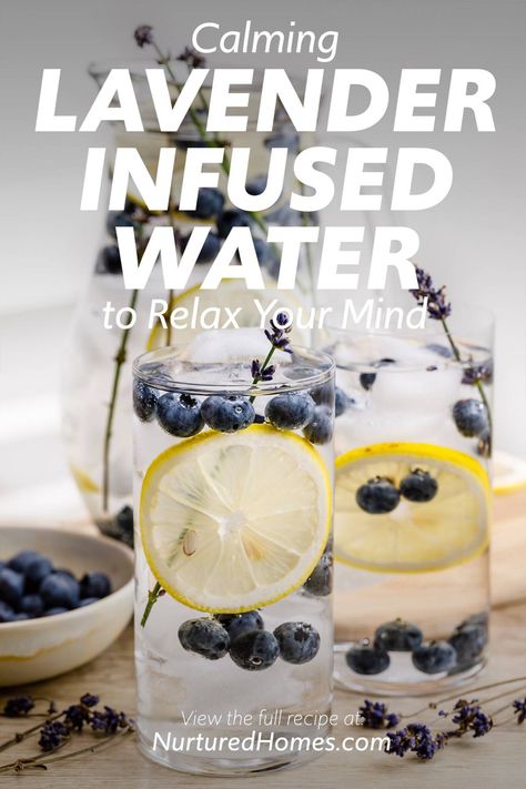 Calming Lavender-Infused Water Recipe to Relax Your Mind - Nurtured Homes Lemon Infused Water, Lemon Water Health Benefits, Lemon Water Before Bed, Lemon Juice Benefits, Fruit Infused Water Recipes, Hot Lemon Water, Lemon Health Benefits, Lemon Uses, Warm Lemon Water