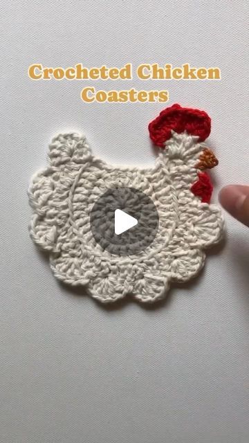 Chicken Coasters Crochet, Chicken Coasters, Cute Coasters, Sew Easy, Instagram Look, Crochet Coasters, Crochet Crafts, Cotton Yarn, Easy Sewing