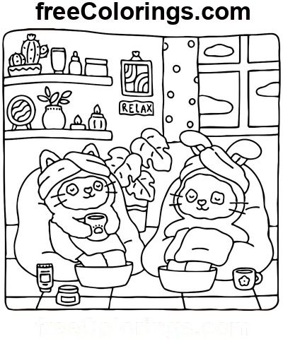 Fuzzy Hygge Beauty Salon – Free Printable Coloring Pages Fuzzy Coloring Book, Comfy Cozy Coloring Pages, Hygge Coloring Pages, Cozy Colouring Pages, Cozy Spaces Colouring Book, Hygge Coloring Page, Fuzzy Hygge Coloring Book Pages, Cozy Coloring Book, Bold Coloring Pages