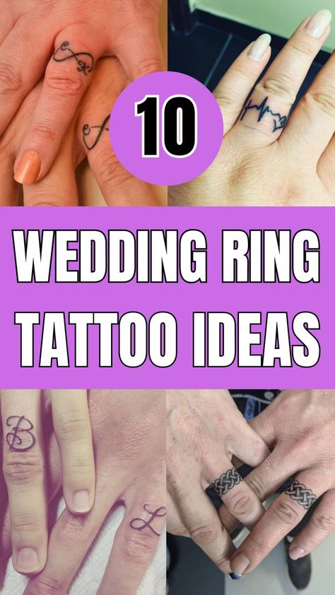 Tattoos are a beautiful way to celebrate love, and for couples, wedding ring tattoos are becoming an increasingly popular choice to symbolize their bond. These tattoos offer a permanent and meaningful way to express your commitment to each other, often replacing or complementing traditional wedding bands. If you’re looking for a unique way to commemorate your love, here are 11 trendy wedding ring tattoo ideas for couples that will inspire you. Wedding Ring Tattoo Ideas, Ring Tattoo Ideas, Wedding Date Tattoos, Wedding Ring Tattoos, Tattoo Ideas For Couples, Wedding Band Tattoo, Ring Tattoo, Traditional Wedding Bands, Wedding Ring Tattoo