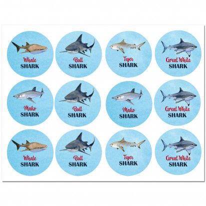 Shark Party Cupcake Toppers Shark Cupcake Toppers, Shark Printables, Shark Cupcakes, Shark Cake, Megalodon Shark, Bull Shark, Shark Birthday Party, Small Party, Birthday Tags