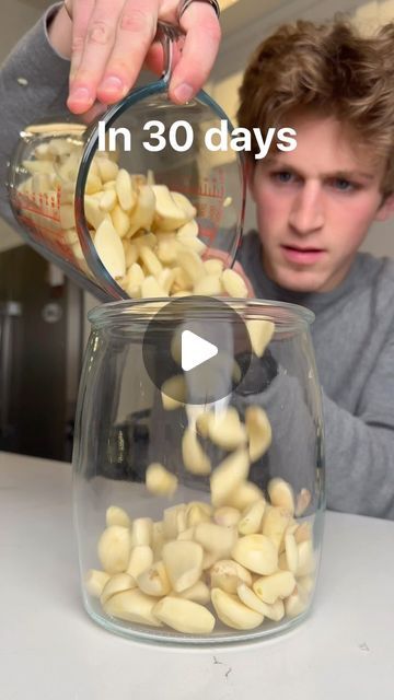 Trace’s Oats on Instagram: "Garlic honey fermented? 🧄🍯 

Im so curious to see what happens so COME BACK 30 days!

#garlic #fermentation #garlichoney" Garlic Soaked In Honey, How To Eat Raw Garlic, Garlic Honey Medicine, Garlic Supplement Benefits, Garlic And Honey Remedy, Garlic In Honey, Garlic For Colds, Garlic And Honey Benefits, Fermented Garlic Honey