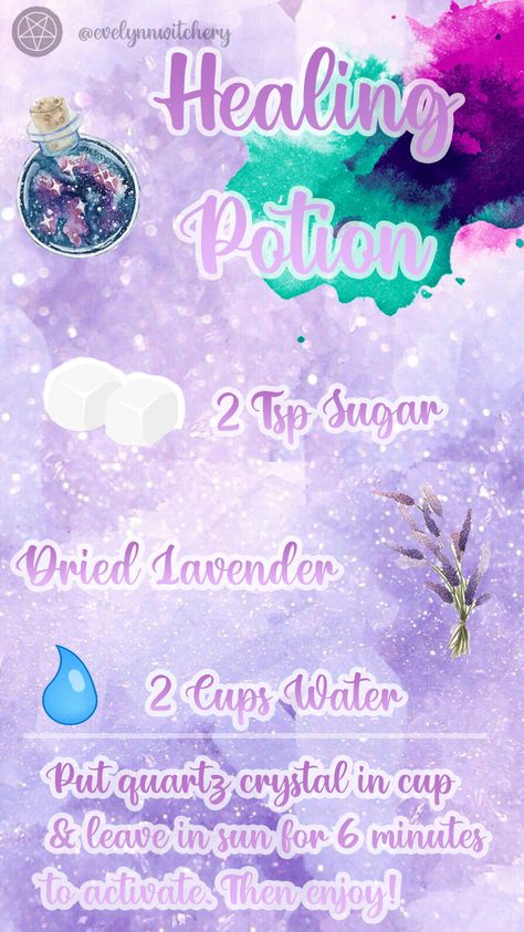 How To Make A Healing Potion, Potion Making Witchcraft, Potion Recipes Witchcraft, Fairy Potion Recipes, Healing Potion Recipe, Potions Recipes Witchcraft, Fairy Codes, Wiccan Potions, Drinkable Potions