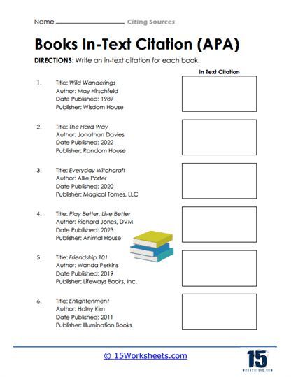 Navigate the World of Scholarly Writing: Interactive APA Book Citation Worksheet Poetry Worksheets, Apa Format, Peer Editing, Mla Citation, Citing Sources, Quote Citation, Book Titles, A Worksheet, Teaching Middle School