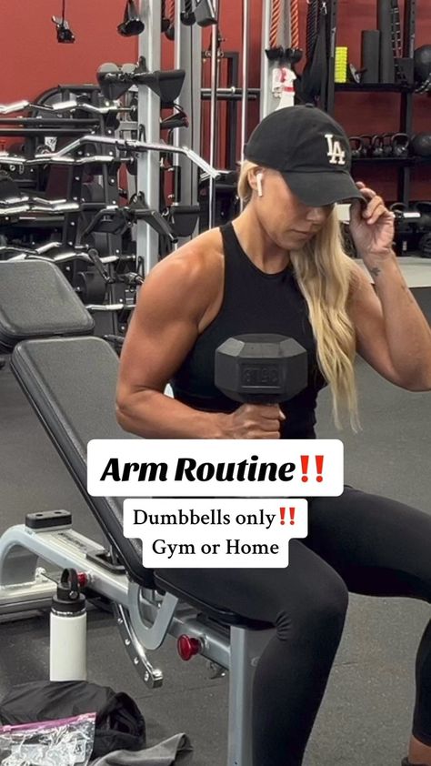 Leslie Ann Official | Fitness Coach💜 | 🔗in bio for 1:1 coaching‼️💪 LOVE dumbbells‼️😊 #armday #armdayworkout #armworkout #armexercises #biceps #bicepsworkout #triceps... | Instagram Tricep Muscles, Bicep Workout Gym, Arm Day Workout, Bicep And Tricep Workout, Online Fitness Coaching, Weight Lifting Women, Triceps Workout, Biceps Workout, Gym Workout For Beginners