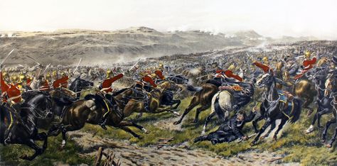 Charge of the Heavy Brigade, Battle of Balaclava. Crimean War Battlefield Art, Battle Of Balaclava, Napoleonic Wars, British Army, Battlefield, Victorian Era, History, Quick Saves, Art