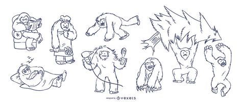 Yeti Tattoo, Yeti Drawing, Yeti Art, Ice Skate Drawing, Ski Drawing, Funny Situations, 2nd Grade Art, Social Media Marketing Business, Spooky Designs