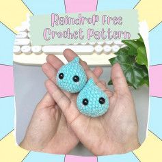 raindrop free crochet pattern Crochet Cloud With Raindrops, Raindrop Crochet Pattern, Crochet Raindrops Free Pattern, Crochet Rain Drop Pattern Free, Teardrop Crochet Pattern, Crochet Rabbit Free Pattern, Crochet Furniture, Crochet Stuffies, Crochet Keychains