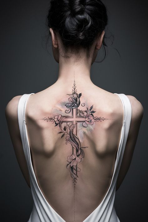 Discover the beauty of spine tattoos for women with a Christian twist. These elegant designs can feature delicate flowers, inspiring Bible verses, or intricate crosses, making each piece a unique expression of faith and personality. From dainty snake motifs to bold red and black art, the options are limitless. Explore more ideas now! #SpineTattoosForWomen #ChristianTattoos #ElegantInk #SpiritualArt #UniqueDesigns Christian Spine Tattoos For Women, Elegant Spine Tattoos For Women, Elegant Spine Tattoos, African Warrior Tattoos, Unique Christian Tattoos, Spine Tattoo Quotes, Unique Cross Tattoos, Back Tattoo Women Spine, Shoulder Sleeve Tattoos