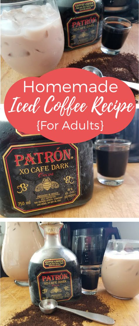 Adult beverage Homemade Iced Coffee Recipe with Cafe Patron Margaritaville Recipes, Patron Drinks, Tequila Cake, Coffee Tequila, Homemade Iced Coffee Recipe, Smirnoff Cocktail, Patron Xo Cafe, Shot Of Tequila, Homemade Iced Coffee