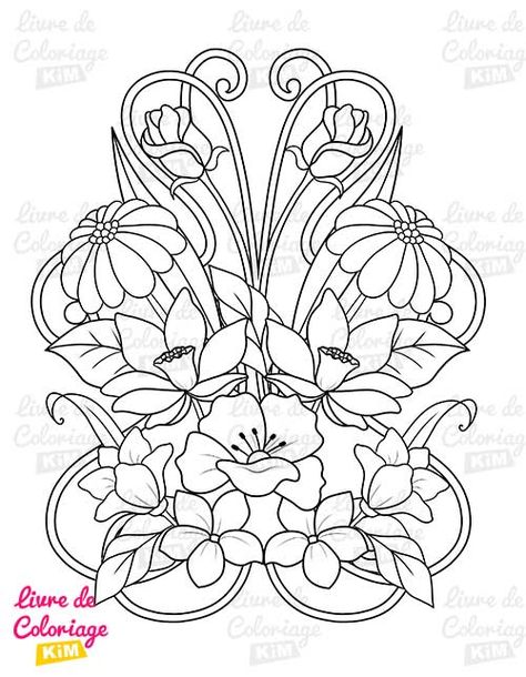 Fleurs à colorier: Coloriage relaxant: Monde des fleurs : Mandalas nature Candlewicking Patterns, Flower Coloring Pages, Applique Quilts, Adult Coloring Pages, Colorful Flowers, Adult Coloring, Flowers Bouquet, Coloring Books, Floral Pattern