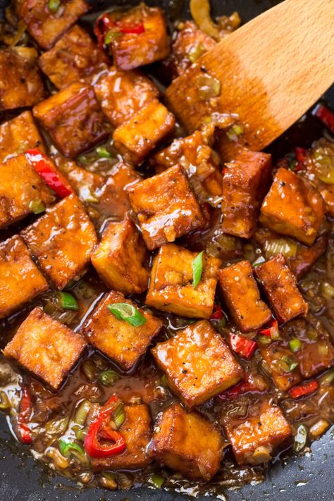 Black Pepper Tofu, Pepper Tofu, Lazy Cat Kitchen, Cat Kitchen, Meat Food, Mapo Tofu, Tofu Dishes, Lazy Cat, Seitan